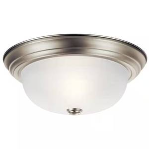lot 5345 image: Independence 13.25 in. 2-Light Brushed Nickel Hallway Flush Mount