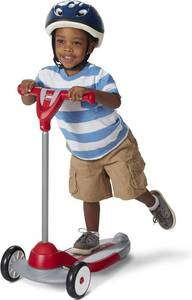 lot 5353 image: Radio Flyer My 1st Scooter, Red for Kids 2-5, 3-Wheel, Wide Base