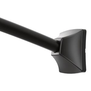 lot 5370 image: $62 Moen 54-in to 72-in Matte Black Fixed Single Curve Shower Rod