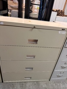 lot 266 image: FILEX 4-DRAWER LATERAL FILING CABINET WITH KEY