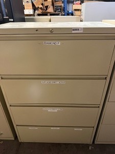 lot 296 image: HON 4-DRAWER LATERAL FILING CABINET