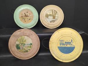 lot 205 image: Antique Tin Flue Damper Covers, 4