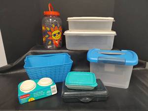 lot 223 image: Mixed Storage Container Set with Beverage Dispenser