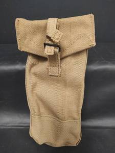 lot 250 image: VINTAGE Heavy Military Canvas Utility Pouch with Metal Hardware, H E Co 1953