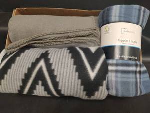 lot 276 image: Fleece Throw Blankets 50 x 60