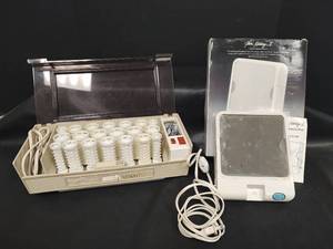 lot 284 image: Montgomery Ward Electric Hair Roller Set with Lighted Makeup Mirror, Both Tested