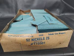 lot 289 image: Nickel Coin Wrappers Tubular Pop-Open Weldseam