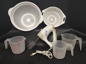 lot 308 image: Strainers, Hand Mixer and Measuring Tools