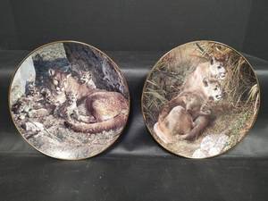 lot 312 image: Limited Edition Carl Brenders Wildlife Collector Plates A Family Affair Series Bradford Exchange, Numbered