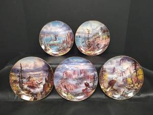 lot 412 image: Danbury Mint God Bless America Collector Plate Set by Rudi Reichardt, Numbered