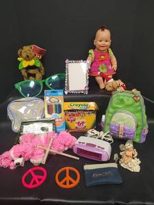 lot 472 image: Backpack Piggy Bank, Alarm Clock and Assorted Lot