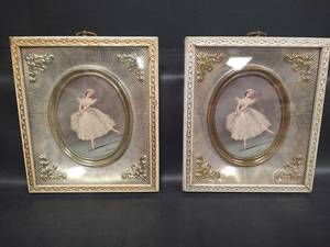 lot 474 image: Vintage MCM Carina Ballerina 3D Shadow Box Framed Lithograph Print, 7 x 8