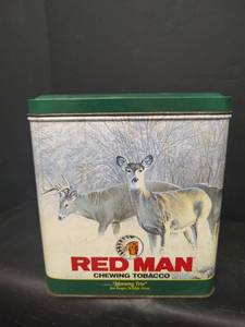 lot 482 image: Vintage Red Man Chewing Tobacco 1995 Limited Edition Tin, 7 x 6 x 6