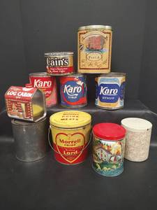 lot 485 image: Vintage Tin Container Collection