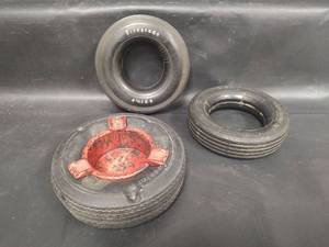 lot 489 image: Vintage Firestone Rubber Tire Bakelite Ashtray and More