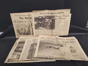 lot 566 image: Vintage Historical Newspapers Depicting Catastrophes