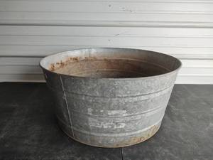 lot 614 image: Galvanized Tub for Garden Use, 24 dia.
