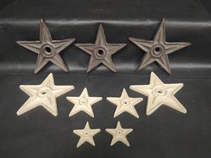 lot 623 image: Cast Iron Stars, 2.5, 4, 6.5 and 7 inches