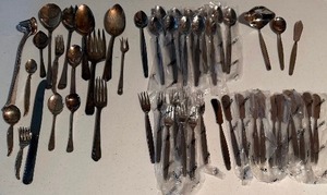 lot 45 image: Cosmos and Misc Silverplate Flatware