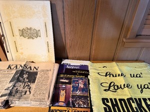 lot 47 image: Kansan Newspapers from the 80s, WSU Items