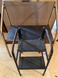 lot 57 image: Metal Cart on Wheels and Stepstool