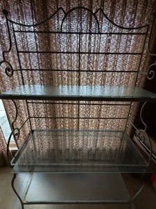 lot 60 image: Metal Plant or Bakers Rack, Please Read Description