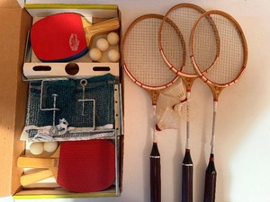 lot 111 image: Vintage Table Tennis and Badminton Sets
