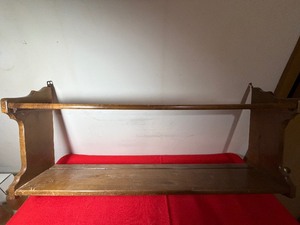 lot 136 image: Wood Wall Shelf, Approx 32 x 6 x 15
