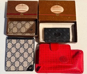 lot 145 image: Vintage Gucci Photo Holder, Key Holders, All Like New and Adrienne Vittadini ID Holder and Glasses Case