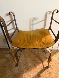 lot 156 image: MCM Metal Seat w Gold Cushion