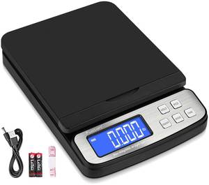 lot 1112 image: Fuzion Shipping Scale - Digital Postal Scale 88lb x 0.1oz, 5 Units, HoldTarePCS Counting, Easy Calibration, Large LCD, All-in-1 Scale for Packages