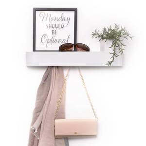 lot 1114 image: xympo Modern Wall-Mounted Coat Rack with Shelf � Heavy-Duty Steel, 5 Sturdy Hooks, Powder-Coated Finish, Space-Saving Entryway Organizer with Mounting Hardware � Sleek and Minimalist Design (White)