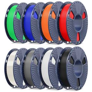 lot 1142 image: SUNLU PLA Filament 1.75mm Bundle, 3D Printer Filament Bundle 250g, 8 Rolls, 2kg Total, BlackWhiteGreyTransparentRedKlein BlueSunny OrangeGreen