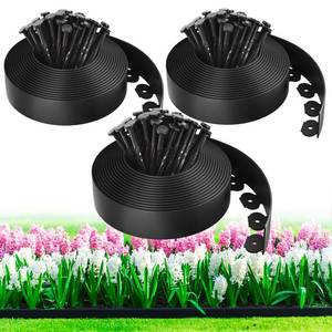 lot 1965 image: MIXC 100ft Landscape Edging Kit with 150 Spikes, Not Digging Flexible Plastic Edge Border for Landscaping, Lawn, Garden, Flower Beds, Yard, Paver, Playground, Pathway,3pack, 33ft Each,1.5in high