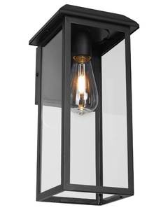 lot 1970 image: Diyel Solar Outdoor Wall Sconce Lights, Exterior Wall Light Fixtures Solar Powered, Anti-Rust Modern Contemporary Black Outside Lantern Lamps with Clear Glass for House Porch Doorway Patio,RZSR008A-2