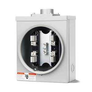 lot 1973 image: 100 Amp Meter Socket, 4 Jaw Meter Base, 600V 3 Wire Ring Type, with Horn Bypass Meter Cover Plate, Suitable for OverheadUnderground Feed