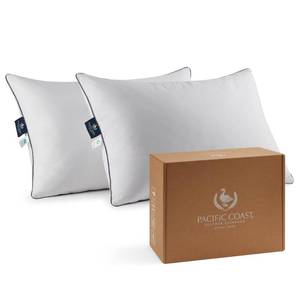 lot 1978 image: Pacific Coast Bed Pillow, Luxury Hotel Goose Feather and Down Firm Pillow for Sleeping with 100% Cotton Shell, Soft and Supportive