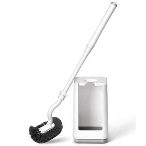 lot 1986 image: BKCOYSJ Toilet Bowl Brush and Holder Sturdy Plastic Long Handled Toilet Brushes for Bathroom with Ventilated Base Easy to Assemble for Deep Cleaning (White 1)