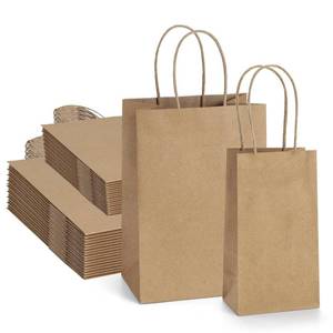 lot 1989 image: BagDream 200Pcs Gift Bags with Handles Bulk Kraft Brown Paper Gift Bags Assorted Sizes 3.5x2.4x6.7 and 5.25x3x8 Inch Small Paper Sacks for Party Favors, Business, Retail, Merchandise