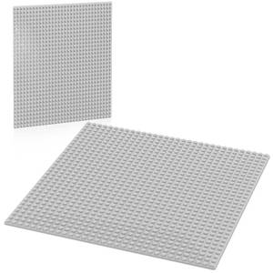 lot 2005 image: Pokiiulk Classic Gray Baseplates, 32x32 Studs Square Base Plates for Play or Display Bricks Creations, Compatible with Classic Legos, 10in x 10in, Pack of 2, Perfect for City Streets, Castle, Mountains