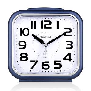 lot 2010 image: Tinload 5.5in Large Analog Alarm Clock Silent Non Ticking, Gentle Wake, Beep Sounds, Increasing Volume, Battery Operated Snooze and Manual Light, Easy Set, Blue
