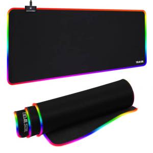 lot 2056 image: TIDALSOIL RGB Gaming Mouse Pad, 31.5 x 11.8 Inch Oversized Mouse Mat with 12 Light Modes, Non-Slip Rubber Base, Large Keyboard Pad for PC Gaming, Office, Black