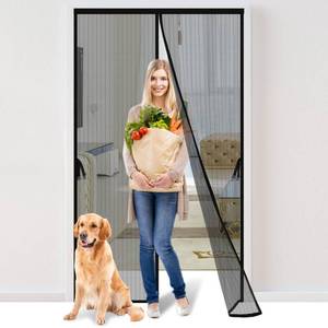 lot 2448 image: Iduontis Magnetic Screen Door - Fits Door Opening 36 x 82 in, Actual Screen Size 38inx83in, Hands Free Mesh Partition,Heavy Duty Curtain Keeps Bugs Out, Frame Hook and Loop, Pet and Kid Friendly