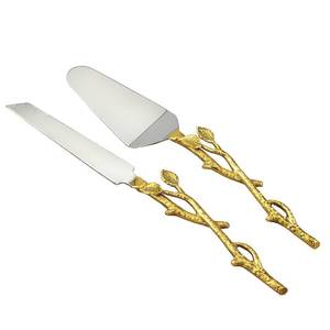lot 2449 image: Elegance Golden Vine CakeKnife Set, 13-Inch, SilverGold