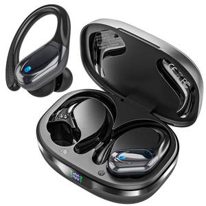 lot 2476 image: HAOYUYAN Sports Bluetooth Headphones, 80Hrs Playtime Wireless Earbuds with LED Power Display, IPX7 Waterproof Earphones for WorkoutRunning, Noise Canceling Headset Ear Buds (Black)