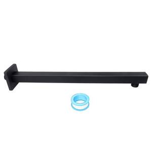 lot 2482 image: NearMoon 16 Inch Shower Arm, Rain Shower Head Extension Extender, With Flange and Teflon Tape, Made of Thicken Stainless Steel for Bathroom Rainfall Showerhead (Matte Black)