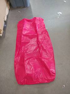 lot 2495 image: Small red cover for coffee tables approximately 4 ft x 1 ft