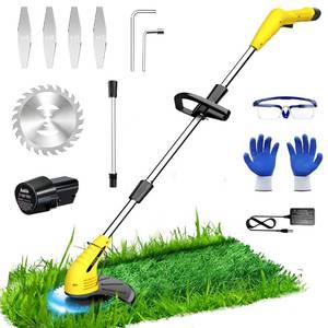 lot 3202 image: Aokia Electric Weed Wacker Cordless, 12V Battery Powered Weed Eater Cordless with Adjustable Pole (65inch), Lightweight Grass Trimmer CutterEdgerMower with 2 Types Blade for Yard Lawn and Garden