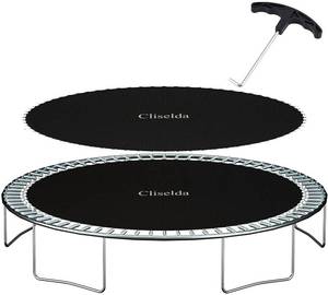 lot 3209 image: Cliselda Trampoline Replacement Mat, Fits 14 ft Round Trampoline Frame with 88 V-Rings and Spring Tool, Fits 6.5-7in Springs, 147 inch Jumping Mat (Excluding Frame and Spring)