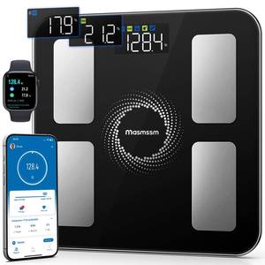 lot 3217 image: Smart Scale for Body Weight and Fat, Large Display with 6 Auto-Rotating Metrics, Bathroom Scale with 20 Body Measurements, Fitness App and Apple Watch Sync, Compatible with iOS and Android